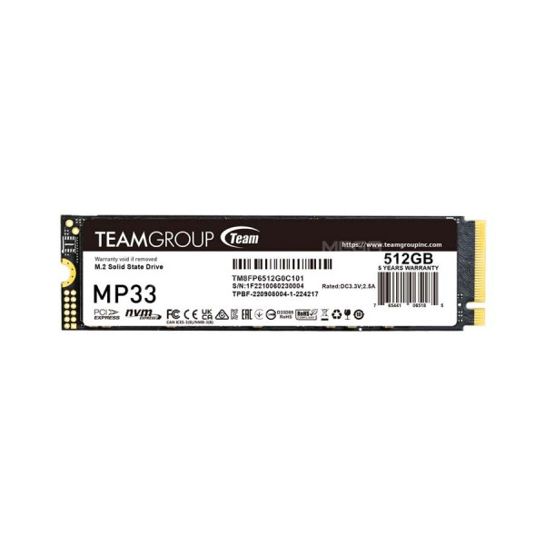 SSD TeamGroup 512GB MP33 M.2 PCIe Gen3x4