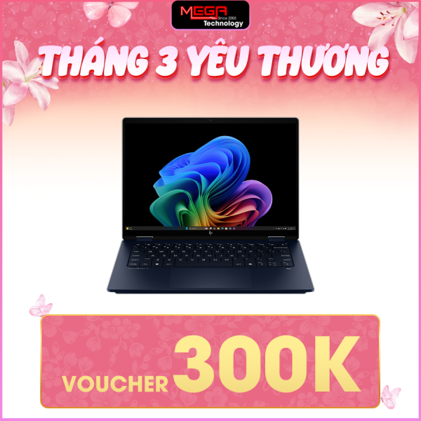 Laptop HP OmniBook X Flip 14-fm0086TU BZ7Q0PA Xanh ( Cpu Ultra 5 226V, Ram 16GB, SSD 1TB, Vga Intel Arc 130V GPU (8GB), Led Keyboard, Pen, 14.0 inch WUXGA 2K Touch, Win 11HSL, Office H24+M365B)