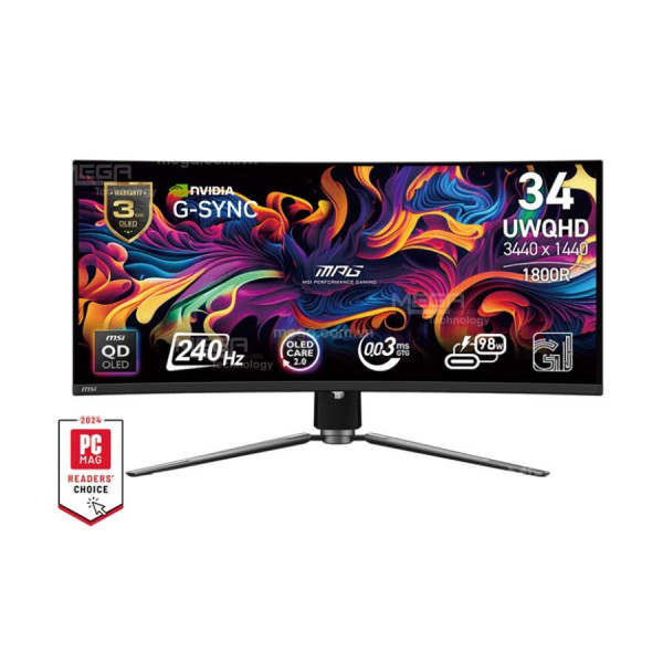 LCD MSI MPG 341CQPX QD-OLED 34 inch 2K (3440 x 1440) OLED 240Hz 0.03ms Cong (HDMI, DP. USB C)