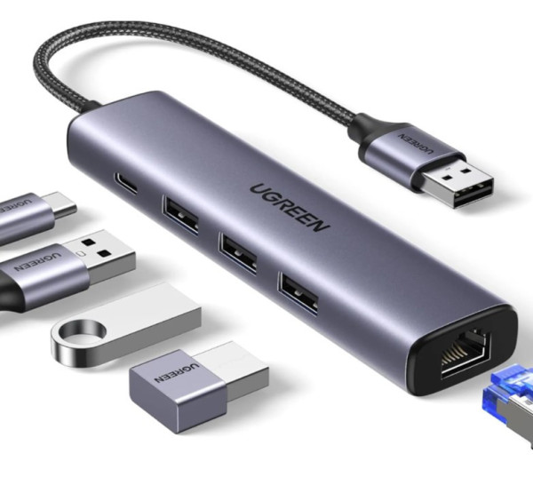 Bộ chia USB 3.0 ra 3 cổng USB 3.0 + Lan 1000Mbps Ugreen 60554