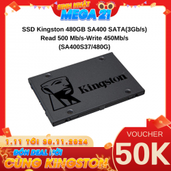 SSD Kingston 480GB SA400 SATA(3Gb/s)  Read 500 Mb/s-Write 450Mb/s (SA400S37/480G)