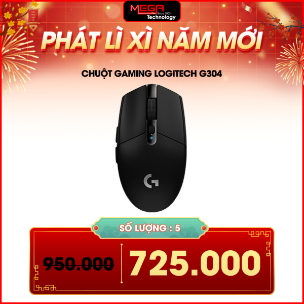 Chuột Gaming không dây Logitech G304 Lightspeed Wireless - Màu Đen
