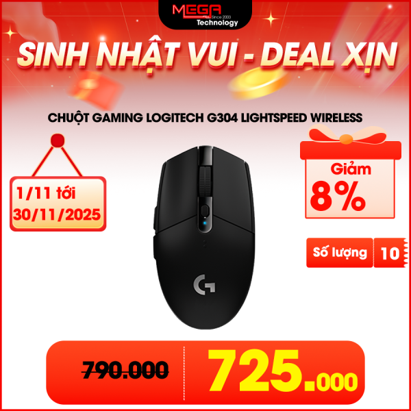 Chuột Gaming không dây Logitech G304 Lightspeed Wireless - Màu Đen