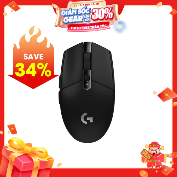 Chuột Gaming không dây Logitech G304 Lightspeed Wireless - Màu Đen
