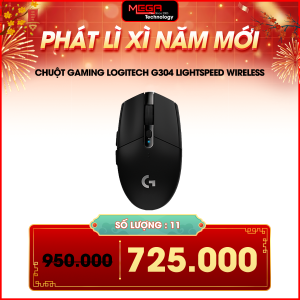 Chuột Gaming không dây Logitech G304 Lightspeed Wireless - Màu Đen