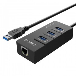 Bộ chia Orico USB HUB 3 cổng USB 3.0, LAN (HR01-U3)