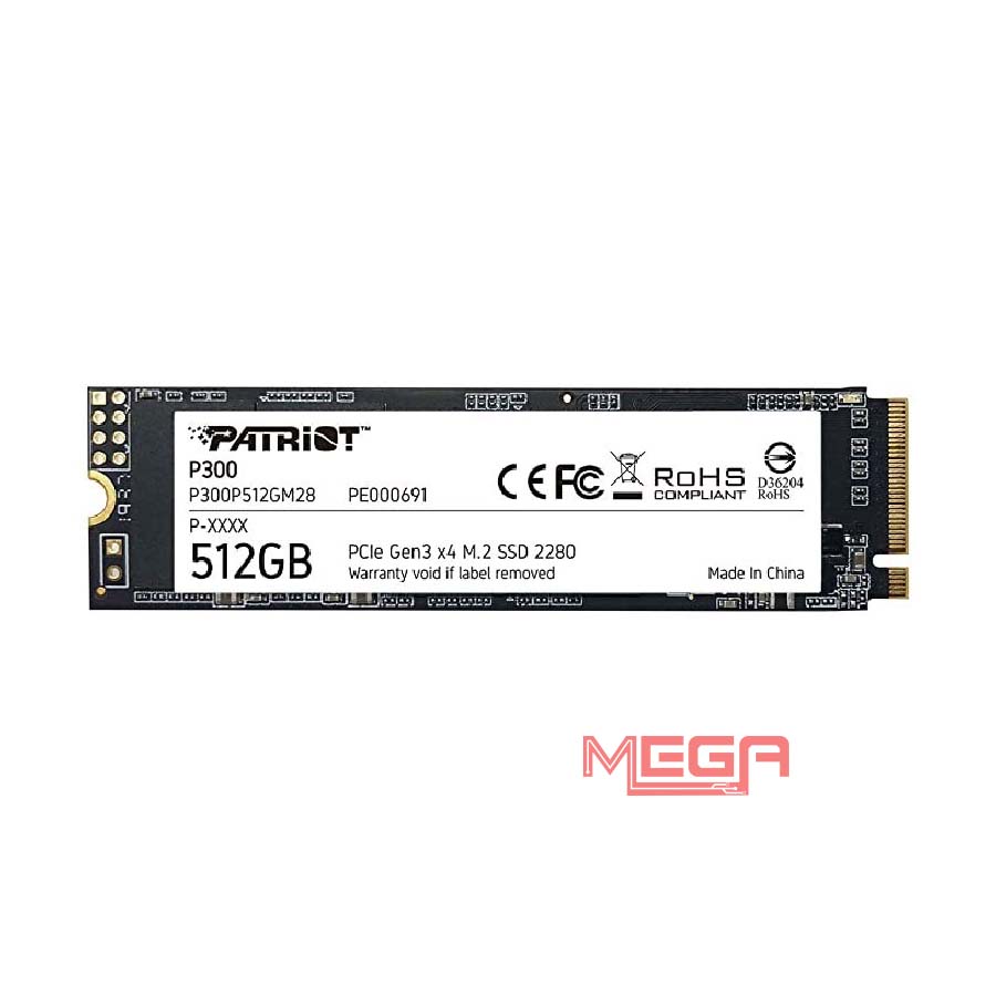 Ổ cứng SSD 512G Patriot P300 M.2 NVMe PCIe Gen3x4 (P300P512GM28)