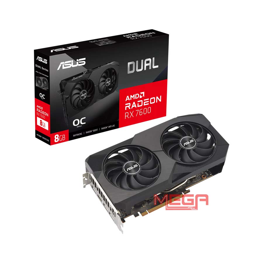 Vga Asus Dual Radeon RX 7600 OC Edition 8GB GDDR6 (DUAL-RX7600-O8G)