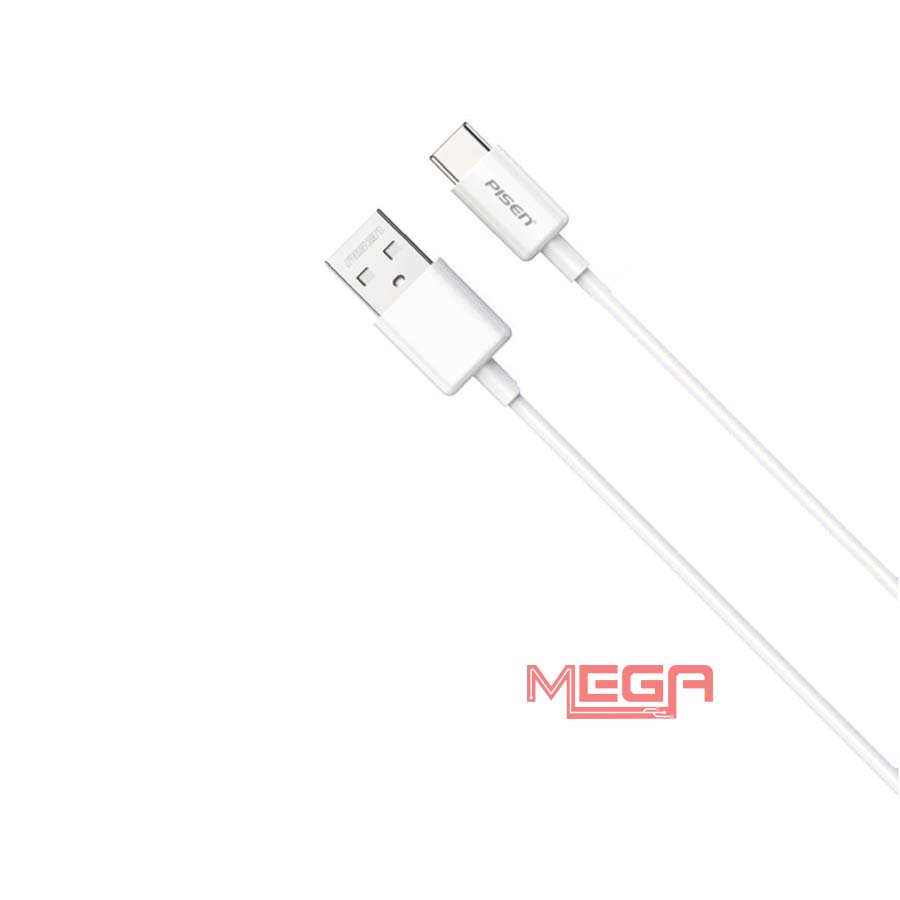 Cáp sạc Pisen TC25-1000(GLB) Type-C To Usb-A 1m Trắng