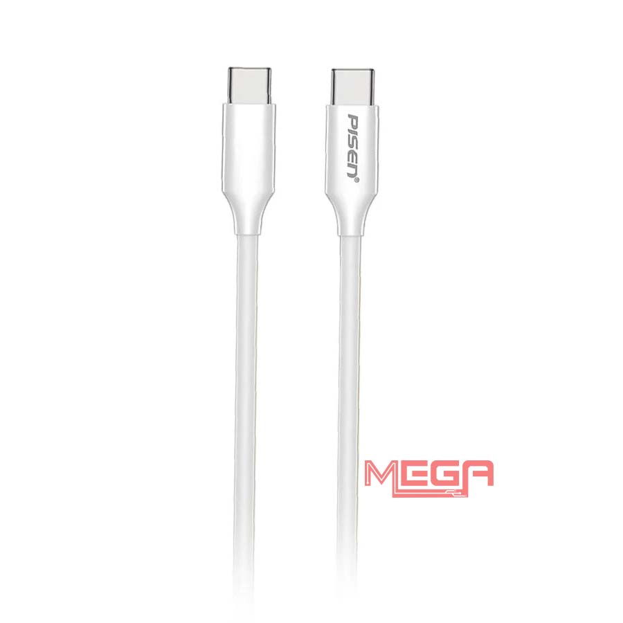 Cáp sạc Pisen Quick CC-PD01-1000(GLB)-Mr White USB-C(C-C)PD 60W 1m,trắng
