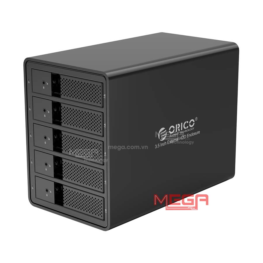 Hộp ổ cứng Orico 9558U3-BK 3.5 '' 5 khe cắm SATA 3 USB 3.0 Type B (Đen)