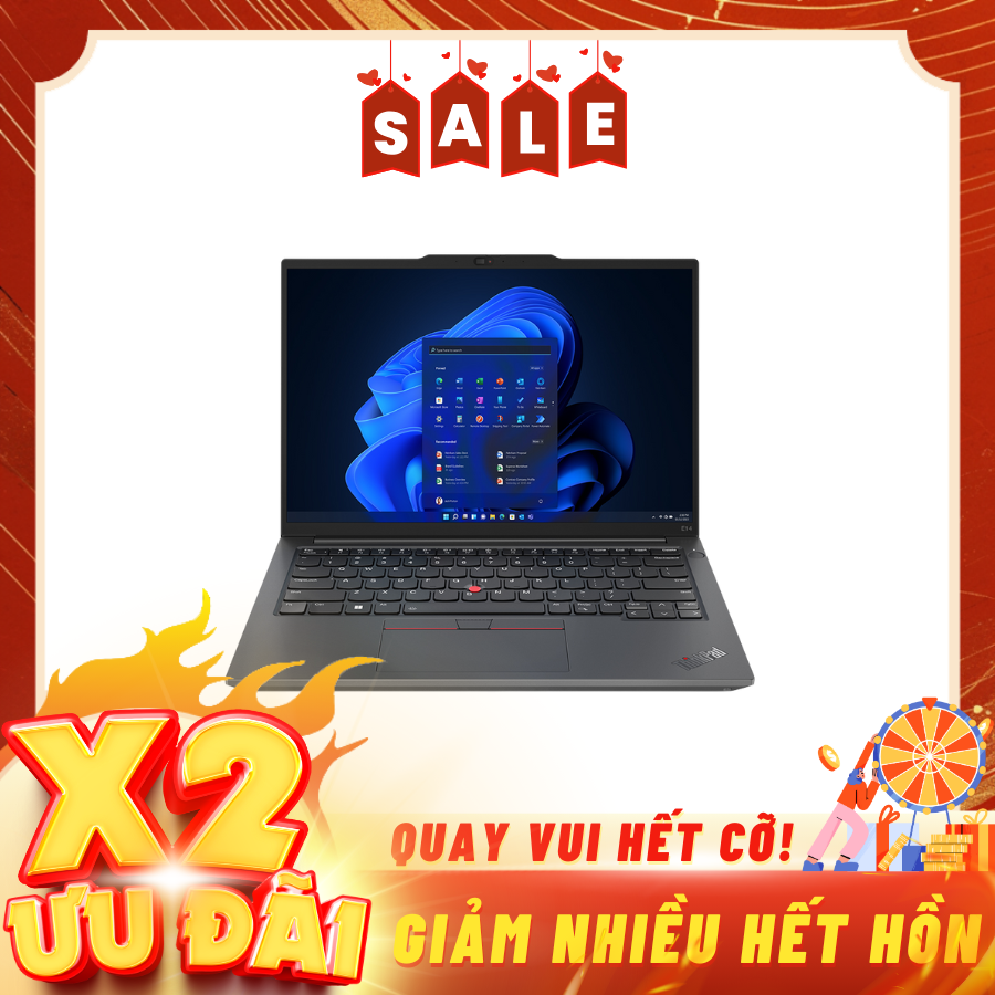 Laptop Lenovo ThinkPad E14 Gen 5 21JK00PFVA Đen ( Cpu i7-1355U, Ram 16GB, SSD 512GB, Vga Intel Iris Xe Graphics, 14 inch WUXGA IPS, Finger Print, NoOS, 2Y)