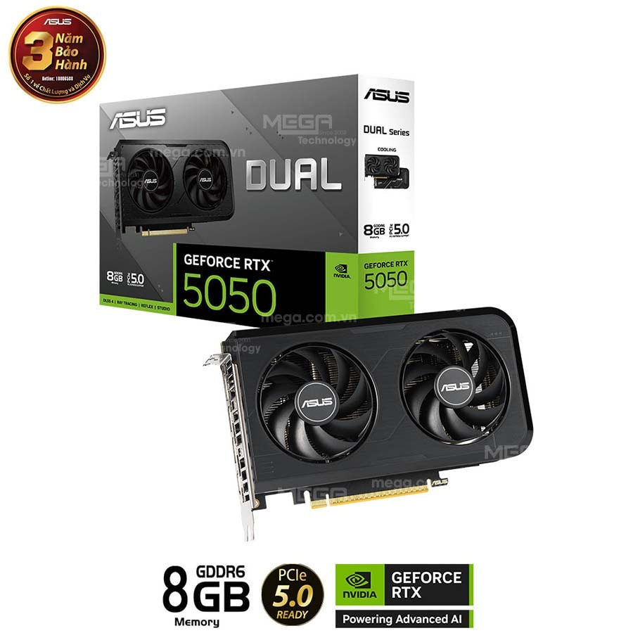 Vga Asus Dual GeForce RTX 5050 8GB GDDR6 (DUAL-RTX5050-8G)