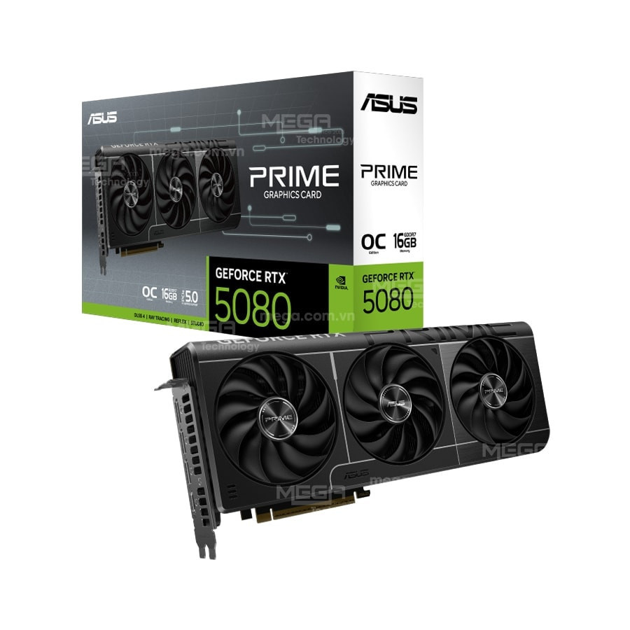 Vga Asus Prime GeForce RTX 5080 16GB GDDR7 OC Edition (PRIME-RTX5080-O16G)
