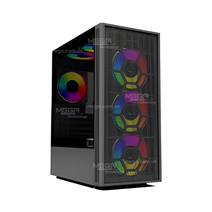 Case Patriot PA-1101 Black (ATX, Sẵn 3 fan RGB, Max 6 fan)