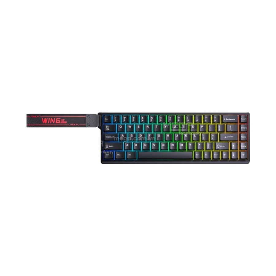Bàn Phím Gaming có dây Aula Win68HE đen, Gray Wood magnetic switch - Rapid Trigger