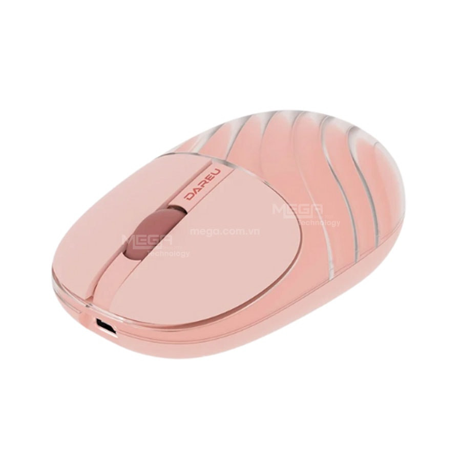 Chuột không dây Dareu LM135D Silent_ Hồng (Kết nối – Bluetooth + wireless 2.4G)