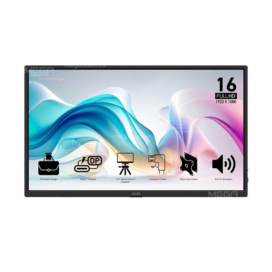 LCD Di động MSI Pro MP165 E6 15.6 Inch FHD IPS 60Hz 4ms Loa Màu đen( HDMI, Type C)