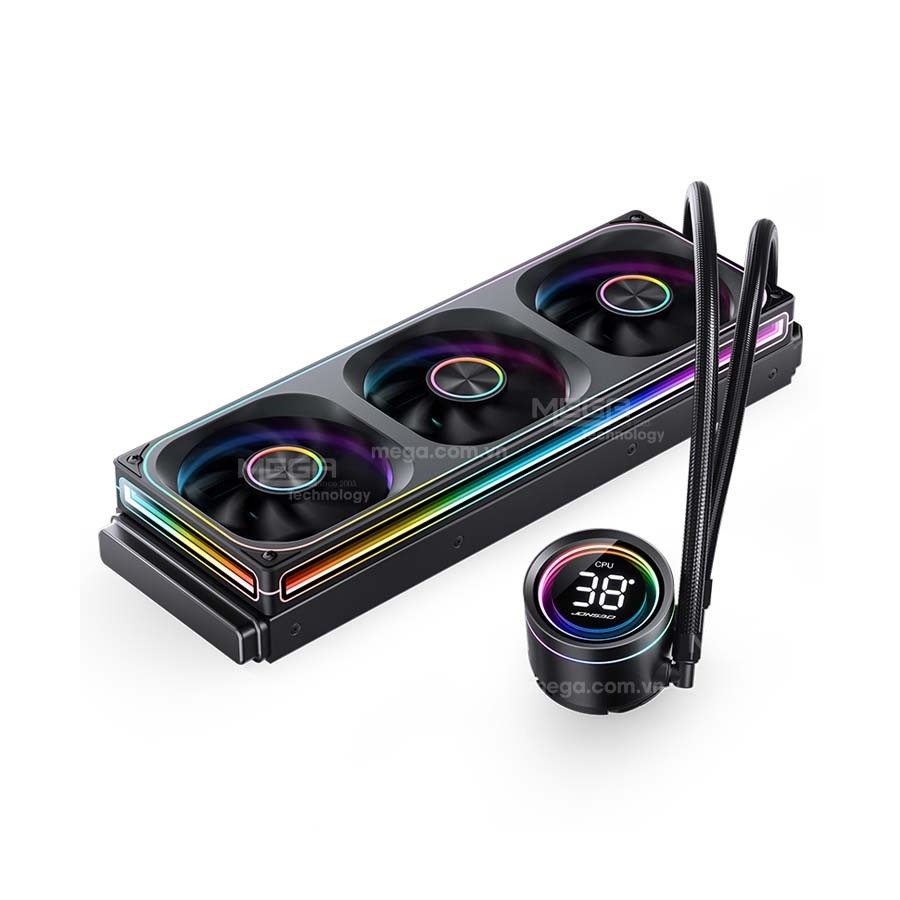 Tản nhiệt nước AIO Jonsbo TH-360 Black (ARGB, Hiển Thị Nhiệt Độ)