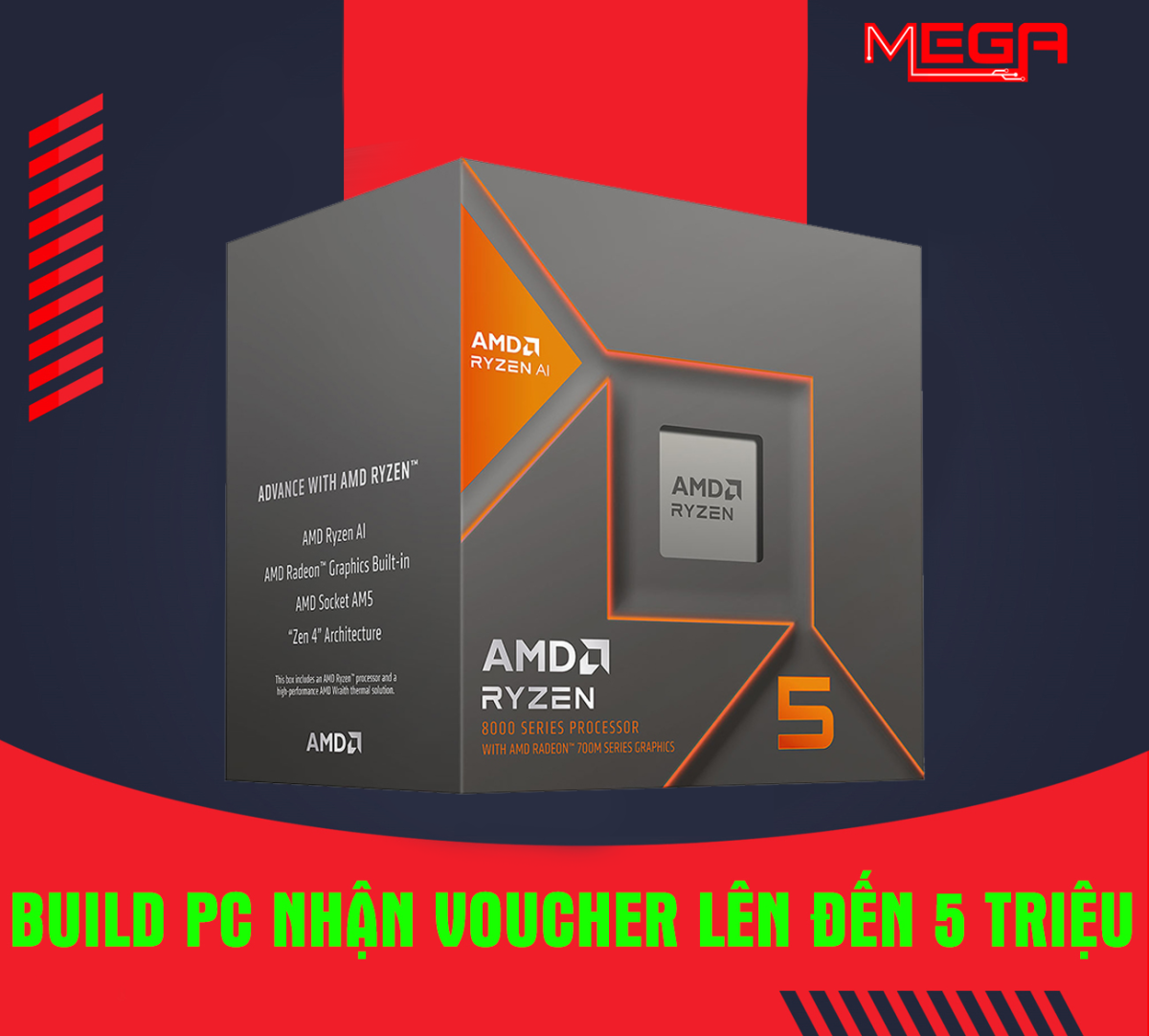 CPU AMD Ryzen 5 5600GT No box ( kèm Fan+ Socket AM4)