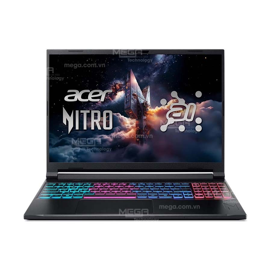 Laptop Acer Gaming Nitro V 16S AI ProPanel ANV16S-61-R7KQ Đen (Cpu Ryzen AI 5 340, RAM 16GB, SSD 512GB , Vga RTX 5060 8GB GDDR7, 16 inch WUXGA, Win 11HSL, 2Y)