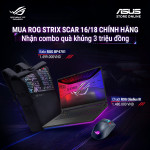Laptop Asus ROG Strix SCAR 18 G834JYR-R6011W Đen (Cpu i9-14900HX, Ram 64GB, SSD 2TB, Vga RTX 4090 16GB, 18 inch WQXGA, Win 11 Home, Chuột, Balo)