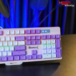 Bàn phím cơ SOREX SK105 Trắng Xanh/ Trắng Tím / Đen Xám (Led, Usb)