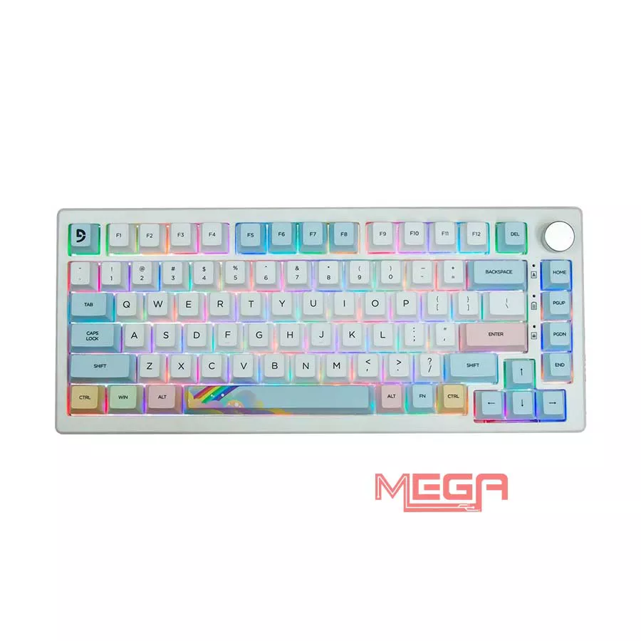 Bàn phím cơ Fuhlen H75S Sunshine White plate nhôm