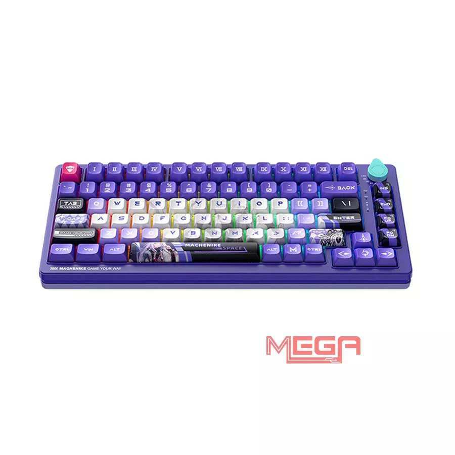 Bàn phím cơ không dây Machenike K600T-B82 Tri-Mode RGB GR Green Switch IP Shirasaiko Edition
