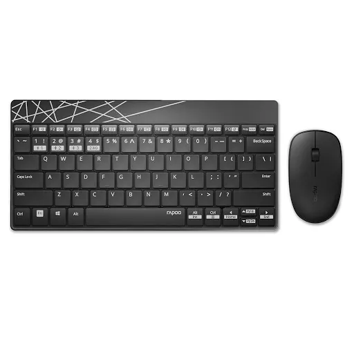 Combo Bàn phím + chuột Rapoo 8000M, Multi-mode Wireless Đen