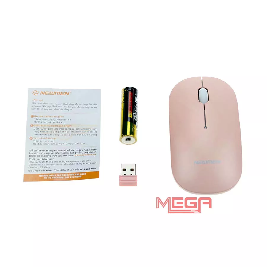 Chuột máy tính không dây Newmen F270 Hồng