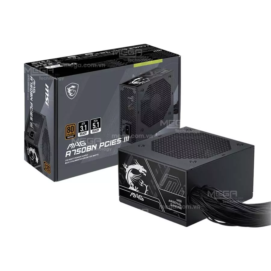 Nguồn máy tính MSI MAG A750BN PCIE5 III