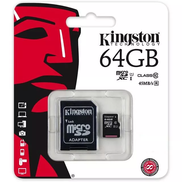 Thẻ Nhớ Kingston 64G micSD Select Pls 100R CL10