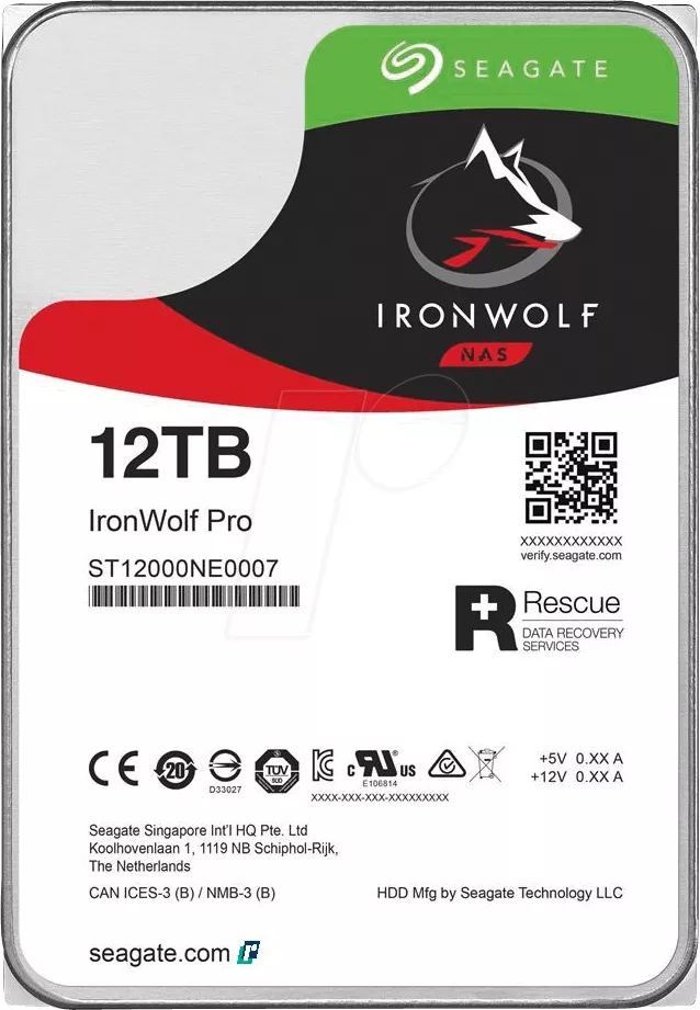 Ổ cứng HDD PC 12TB Seagate Nas Ironwolf Pro ST12000NE0008
