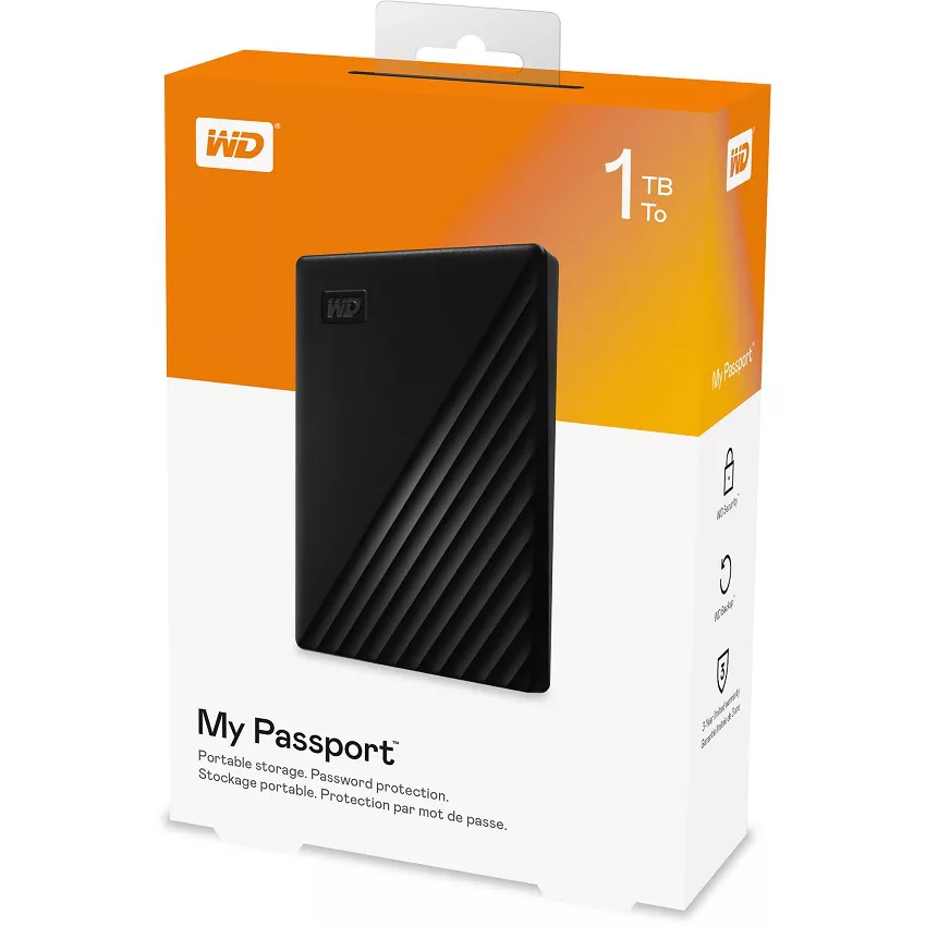 HDD Box 1TB My Passport 2.5 USB 3.2 Đen