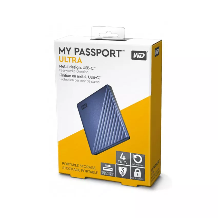 HDD BOX 4TB USB Type C WD My Passport Ultra blue