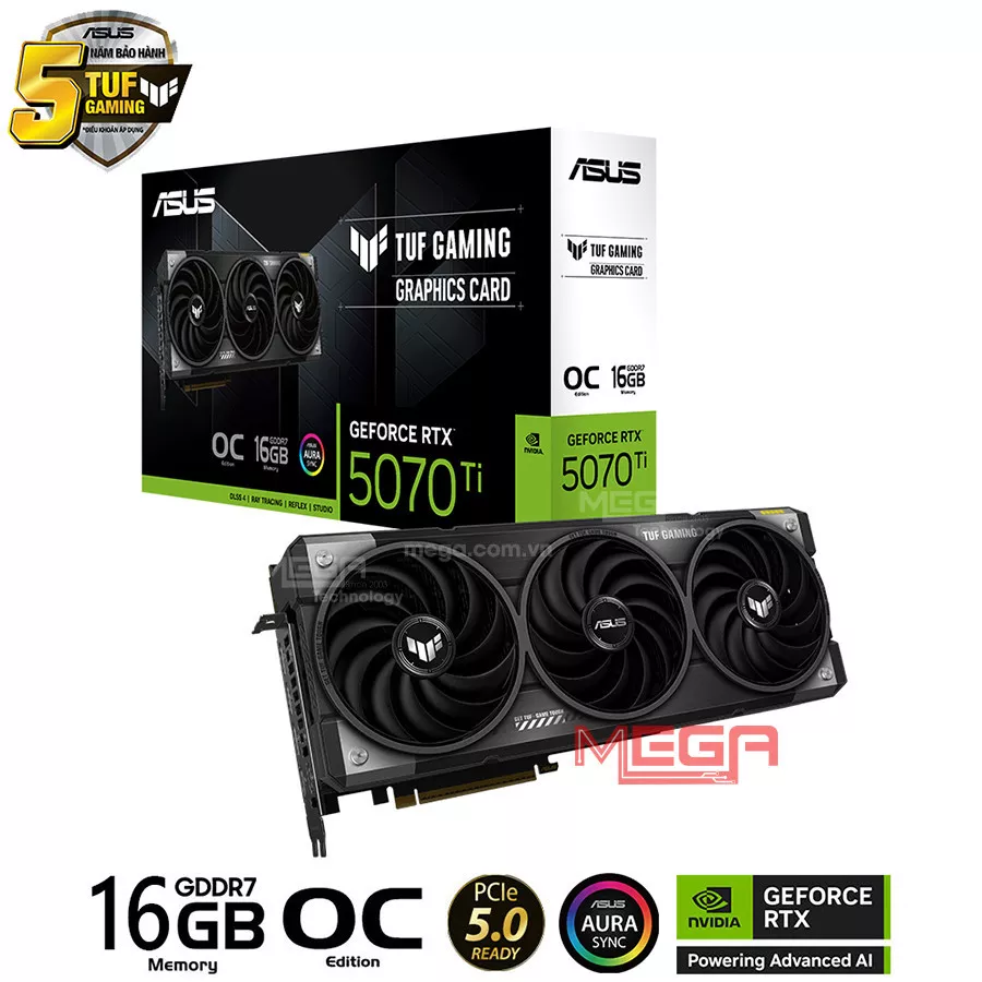 Vga Asus TUF Gaming GeForce RTX 5070 Ti 16GB GDDR7 OC Edition